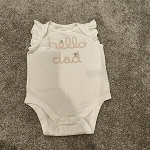 GAP Baby Girls 'Hello Dad' Onesie Sz 3-6M